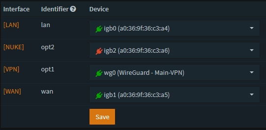 my OPNsense interfaces